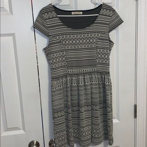 Black and Tan printed dress